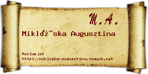 Miklóska Augusztina névjegykártya